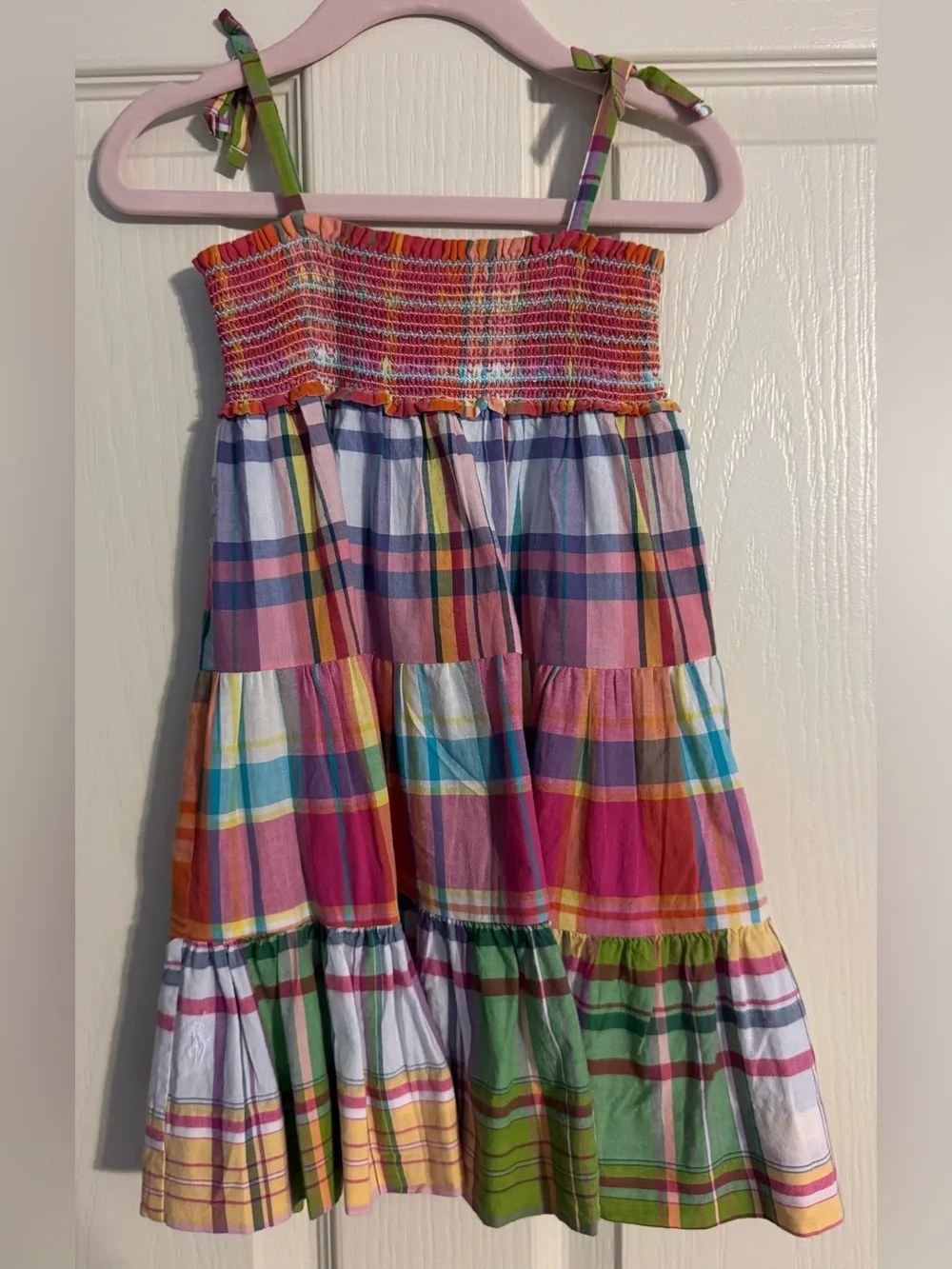 Ralph Lauren Toddler Girls' Multicolor Plaid Smocked Sundress